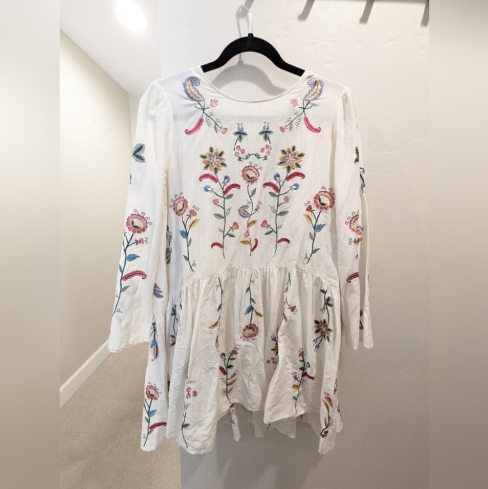 Zara mulberry silk embroidered dress - Picture 5 of 9